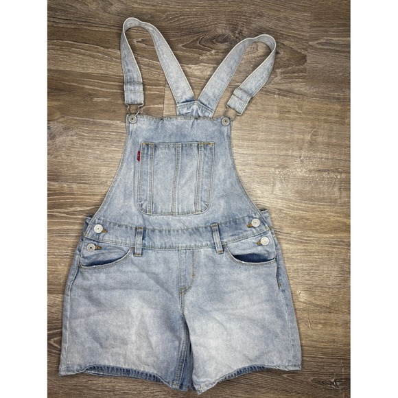 Levi's Other - Levis Girls Boyfriend Shortall Light Wash Denim Overalls Size 14 Regular